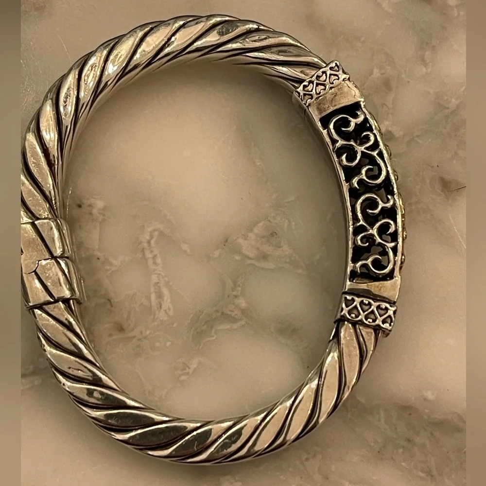 Silpada Rare Sterling Silver & 14k Yellow Gold Bangle Bracelet - Picture 5 of 10